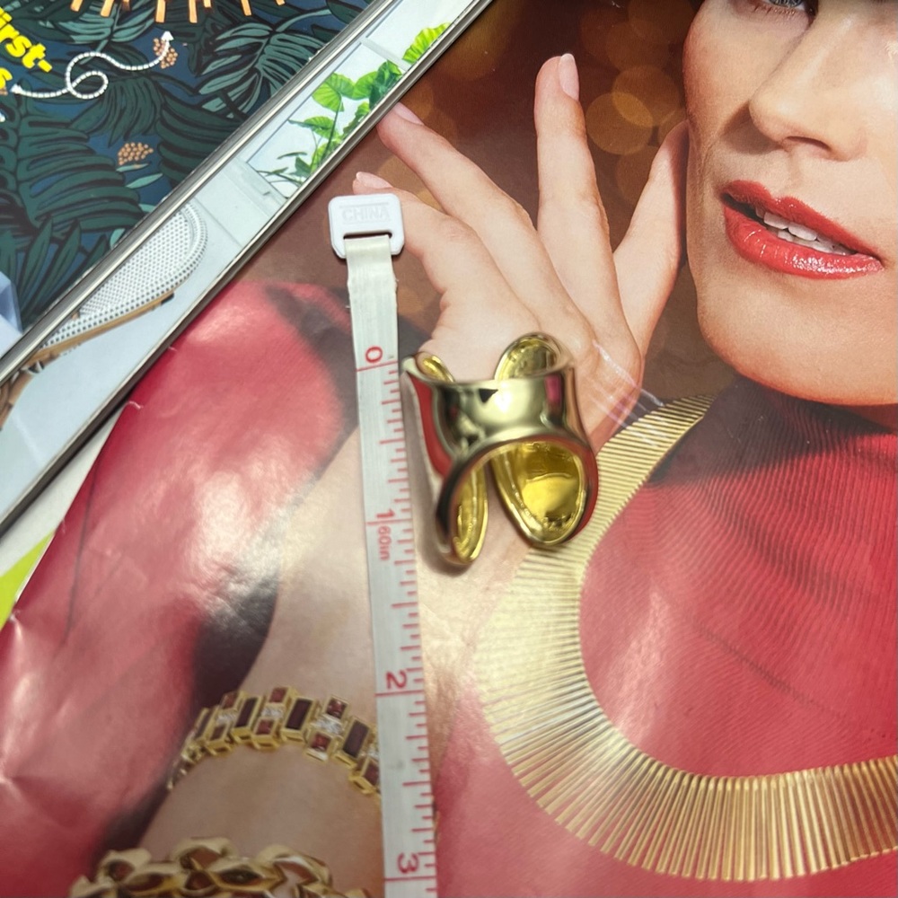 Sleek Gold and Silver Women's Ring - Picture 2 of 4
